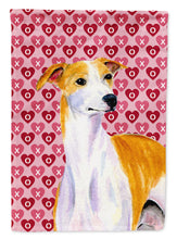 Load image into Gallery viewer, Whippet Hearts Love and Valentine's Day Portrait Flag Canvas House Size