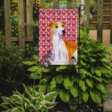 Load image into Gallery viewer, Whippet Hearts Love and Valentine's Day Portrait Garden Flag – Decorative Outdoor Yard Flag