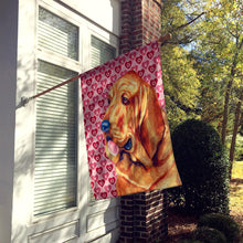 Load image into Gallery viewer, Bloodhound Hearts Love and Valentine's Day Portrait Flag Canvas House Size