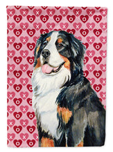 Load image into Gallery viewer, Bernese Mountain Dog Hearts Love and Valentine's Day  Flag Canvas House Size