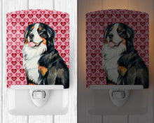 Load image into Gallery viewer, Bernese Mountain Dog Hearts Love and Valentine's Day Portrait Ceramic Night Light LH9154CNL