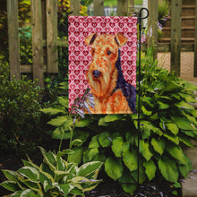 Load image into Gallery viewer, Airedale Hearts Love and Valentine's Day Portrait Garden Flag – Decorative Outdoor Yard Flag