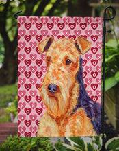 Load image into Gallery viewer, Airedale Hearts Love and Valentine's Day Portrait Garden Flag – Decorative Outdoor Yard Flag