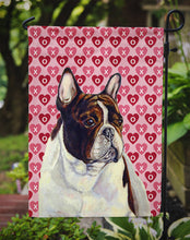 Load image into Gallery viewer, French Bulldog Hearts Love and Valentine's Day Portrait Garden Flag – Decorative Outdoor Yard Flag