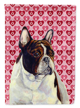 Load image into Gallery viewer, French Bulldog Hearts Love and Valentine's Day Portrait Garden Flag – Decorative Outdoor Yard Flag