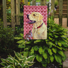 Load image into Gallery viewer, Labrador Hearts Love and Valentine's Day Portrait Garden Flag – Decorative Outdoor Yard Flag