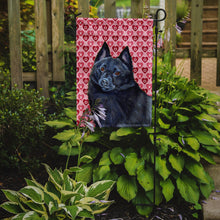 Load image into Gallery viewer, Schipperke Hearts Love and Valentine's Day Portrait Garden Flag – Decorative Outdoor Yard Flag