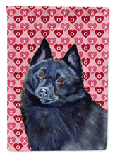Load image into Gallery viewer, Schipperke Hearts Love and Valentine's Day Portrait Garden Flag – Decorative Outdoor Yard Flag
