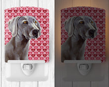 Load image into Gallery viewer, Weimaraner Hearts Love and Valentine's Day Portrait Ceramic Night Light LH9161CNL