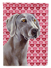 Load image into Gallery viewer, Weimaraner Hearts Love and Valentine's Day Portrait Garden Flag – Decorative Outdoor Yard Flag