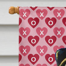 Load image into Gallery viewer, Pug Hearts Love and Valentine's Day Portrait Flag Canvas House Size