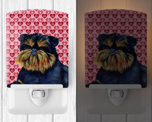 Load image into Gallery viewer, Brussels Griffon Hearts Love and Valentine's Day Portrait Ceramic Night Light LH9163CNL