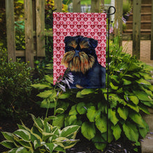 Load image into Gallery viewer, Brussels Griffon Hearts Love and Valentine's Day Portrait Garden Flag – Decorative Outdoor Yard Flag