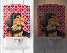 Load image into Gallery viewer, Dachshund Hearts Love and Valentine's Day Portrait Ceramic Night Light LH9166CNL