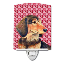 Load image into Gallery viewer, Dachshund Hearts Love and Valentine's Day Portrait Ceramic Night Light LH9166CNL