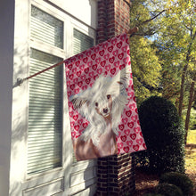 Load image into Gallery viewer, Chinese Crested Hearts Love and Valentine's Day Portrait Flag Canvas House Size