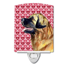Load image into Gallery viewer, Leonberger Hearts Love and Valentine's Day Portrait Ceramic Night Light LH9168CNL