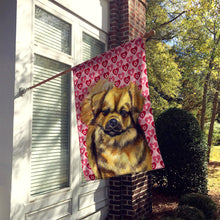 Load image into Gallery viewer, Tibetan Spaniel Hearts Love and Valentine's Day Portrait Flag Canvas House Size