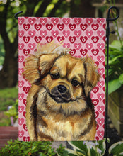 Load image into Gallery viewer, Tibetan Spaniel Hearts Love Valentine's Day Garden Flag – Decorative Outdoor Yard Flag