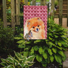 Load image into Gallery viewer, Pomeranian Hearts Love and Valentine's Day Portrait Garden Flag – Decorative Outdoor Yard Flag
