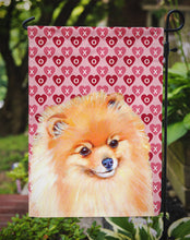 Load image into Gallery viewer, Pomeranian Hearts Love and Valentine's Day Portrait Garden Flag – Decorative Outdoor Yard Flag