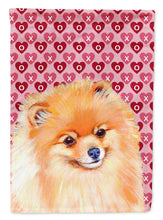 Load image into Gallery viewer, Pomeranian Hearts Love and Valentine's Day Portrait Garden Flag – Decorative Outdoor Yard Flag