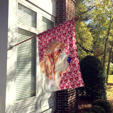 Load image into Gallery viewer, Petit Basset Griffon Vendeen Hearts Love and Valentine's Day  Flag House Size