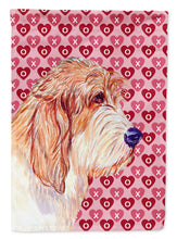 Load image into Gallery viewer, Petit Basset Griffon Vendeen Hearts Love and Valentine's Day  Flag House Size