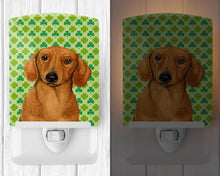 Load image into Gallery viewer, Dachshund St. Patrick's Day Shamrock Portrait Ceramic Night Light LH9177CNL