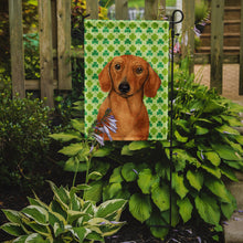 Load image into Gallery viewer, Dachshund St. Patrick's Day Shamrock Portrait Garden Flag – Decorative Outdoor Yard Flag