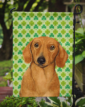 Load image into Gallery viewer, Dachshund St. Patrick's Day Shamrock Portrait Garden Flag – Decorative Outdoor Yard Flag