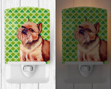 Load image into Gallery viewer, Brussels Griffon St. Patrick's Day Shamrock Portrait Ceramic Night Light LH9179CNL