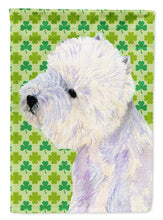 Load image into Gallery viewer, Westie St. Patrick's Day Shamrock Portrait Flag Canvas House Size