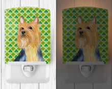 Load image into Gallery viewer, Silky Terrier St. Patrick's Day Shamrock Portrait Ceramic Night Light LH9181CNL