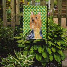 Load image into Gallery viewer, Silky Terrier St. Patrick's Day Shamrock Portrait Garden Flag – Decorative Outdoor Yard Flag