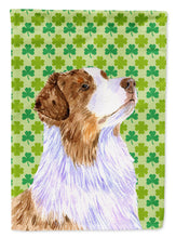 Load image into Gallery viewer, Australian Shepherd St. Patrick's Day Shamrock Portrait Flag Canvas House Size