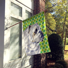 Load image into Gallery viewer, Bulldog English St. Patrick's Day Shamrock Flag Canvas House Size