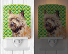 Load image into Gallery viewer, Cairn Terrier St. Patrick's Day Shamrock Portrait Ceramic Night Light LH9185CNL