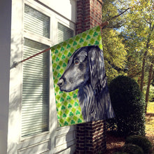 Load image into Gallery viewer, Flat Coated Retriever St. Patrick's Day Shamrock  Flag Canvas House Size