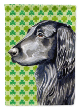 Load image into Gallery viewer, Flat Coated Retriever St. Patrick's Day Shamrock Portrait Garden Flag – Decorative Outdoor Yard Flag