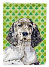 Load image into Gallery viewer, English Setter St. Patrick's Day Shamrock Portrait Flag Canvas House Size