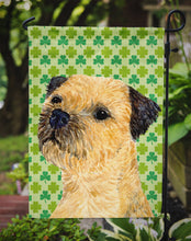 Load image into Gallery viewer, Border Terrier St. Patrick's Day Shamrock Portrait Garden Flag – Decorative Outdoor Yard Flag