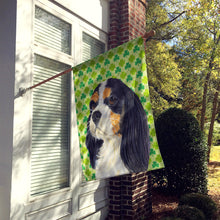 Load image into Gallery viewer, Cavalier Spaniel St. Patrick's Day Shamrock Portrait Flag Canvas House Size