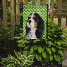 Load image into Gallery viewer, Cavalier Spaniel St. Patrick's Day Shamrock Portrait Garden Flag – Decorative Outdoor Yard Flag