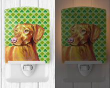 Load image into Gallery viewer, Vizsla St. Patrick's Day Shamrock Portrait Ceramic Night Light LH9190CNL