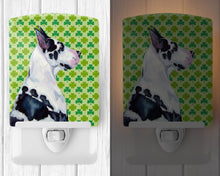 Load image into Gallery viewer, Great Dane St. Patrick's Day Shamrock Portrait Ceramic Night Light LH9191CNL