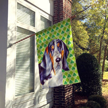Load image into Gallery viewer, Basset Hound St. Patrick's Day Shamrock Portrait Flag Canvas House Size