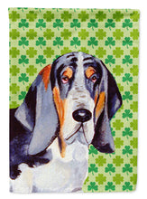 Load image into Gallery viewer, Basset Hound St. Patrick's Day Shamrock Portrait Flag Canvas House Size