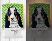 Load image into Gallery viewer, Basset Hound St. Patrick's Day Shamrock Portrait Ceramic Night Light LH9194CNL