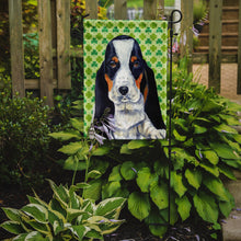 Load image into Gallery viewer, Basset Hound St. Patrick's Day Shamrock Portrait Garden Flag – Decorative Outdoor Yard Flag